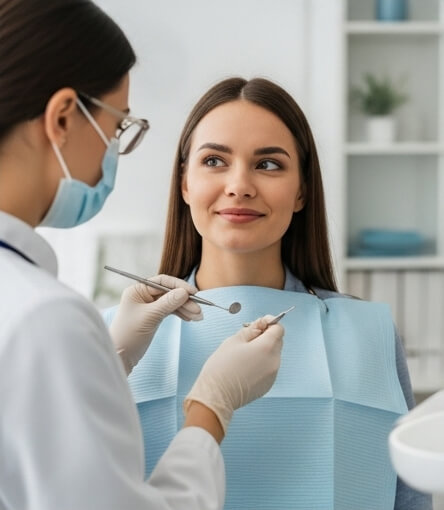 Women getting tooth pain treatment - Emergency dentist Oxshott